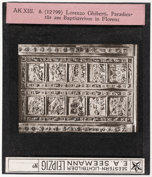 Vorschaubild Lorenzo Ghiberti: Baptisterium Florenz, Paradiestür (Reihe AK XIII, Seestern-Nr. 12799) 